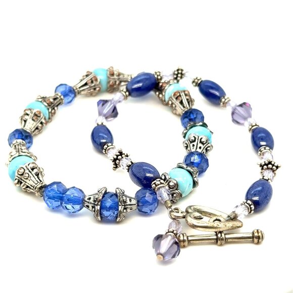 Blue & Purple Bead Bracelets - Picture 1 of 6